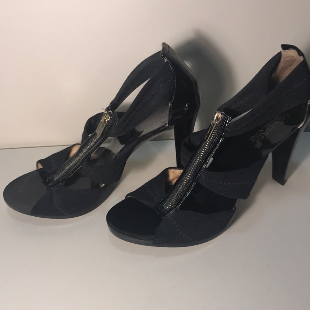 Michael Michael Kors Black Zipper Heels